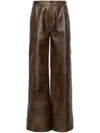 Arma Nisida Wide-leg Leather Trousers In Brown