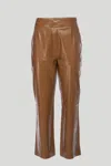 Arma Pantalone In Pelle A Gamba Dritta Marrone In Marrone