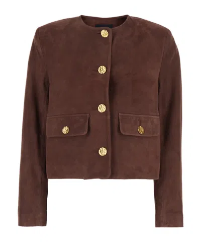 ARMA ARMA LORENNE SUEDE BUTTON-FRONT JACKET
