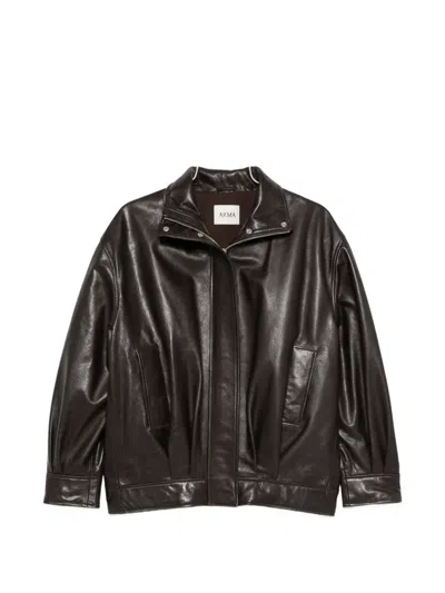 Arma Paula Leather Jacket In Brown