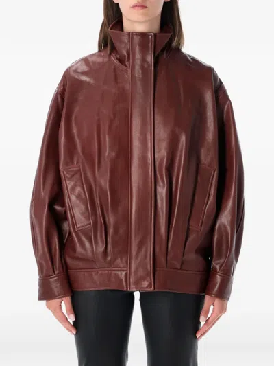 Arma Paula Leather Jacket In Brown
