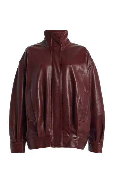Arma Paula Leather Jacket In Red