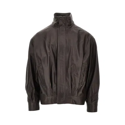 Arma Paulo Nappa Leather Bomber Jacket In Blue