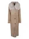 Arma Rayda Leather Coat In Neutral
