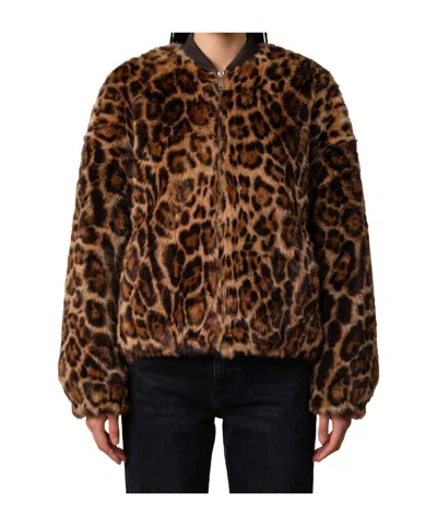 Arma Reversible Animal Print Bomber In Brown