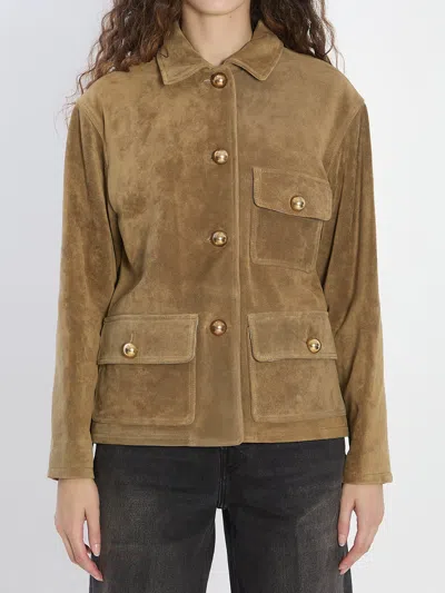 Arma Rosia Suede Jacket In Brown