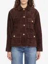 Arma Gold-button Flap-pocket Jacket In Brown