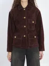 Arma Gold-button Flap-pocket Jacket In Brown