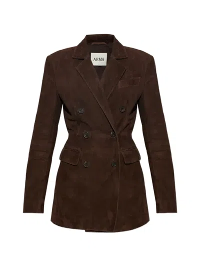 Arma Safia Double-breasted Jacket In Brown