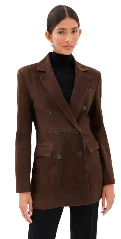 Arma Safia Suede Blazer Mud Brown