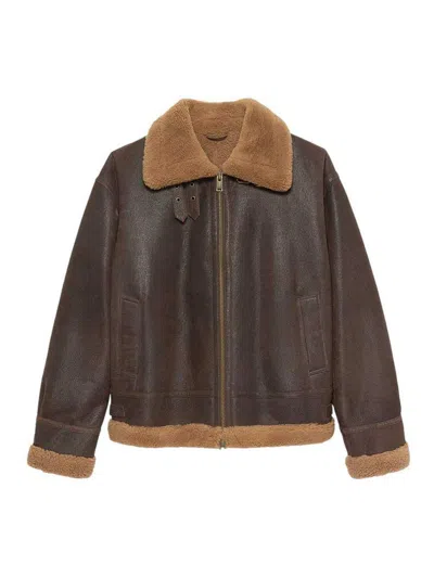 Arma Sano Shearling Vintage Jacket In Brown