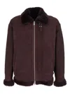 Arma Sano Suede Shearling-lined Jacket In Red