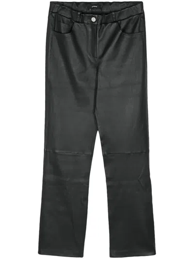 Arma Sarajevo Leather Straight Trousers In Black