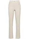 Arma Saravejo Leather Trousers In Grey