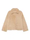 Arma Shearling Collared Jacket In Neutral