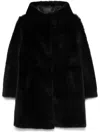 Arma Shearling Hooded Coat In Black