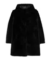 Arma Shearling Hooded Coat In Black