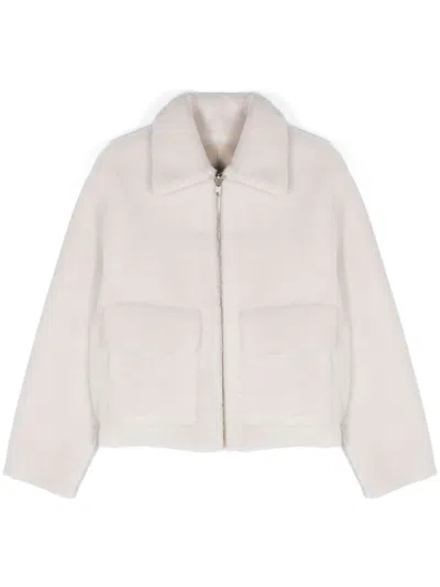 Arma Shearling Jacket In Beige