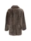 Arma Shearling Patch-pocket Coat In Gray