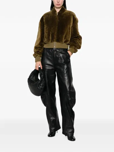 Arma Shearling-trimmed Reversible Bomber Jacket In Black