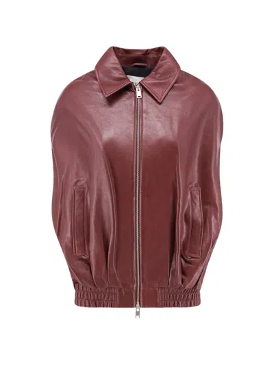 Arma Sleeveless Leather Jacket In Brown