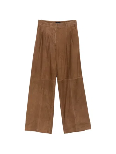 Arma Straight Leg Trousers In Brown