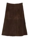 Arma Suede A-line Midi Skirt In Brown