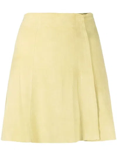 Arma Suede A-line Mini Skirt In Green