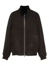 Arma Suede Bomber Jacket In Black