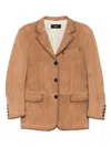Arma Suede Button-detail Jacket In Brown