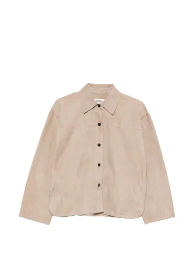 Arma Suede Button-front Jacket In Brown