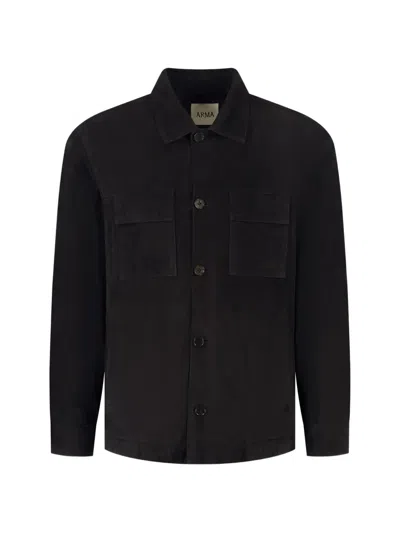 Arma Suede Button-up Shirt Jacket In Blue