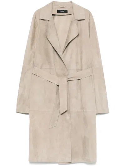 Arma Suede Coat In Grey