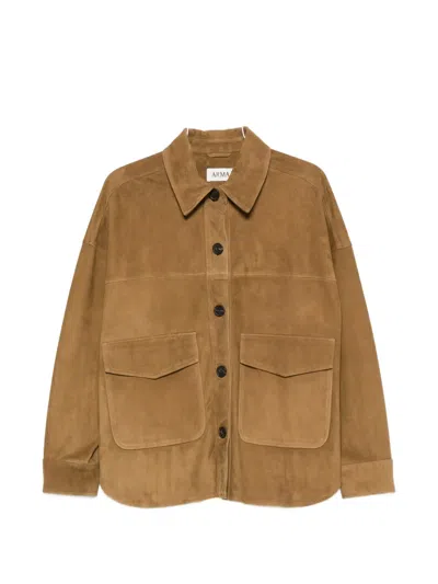 Arma 스웨이드 플랩 포켓 재킷 In Brown