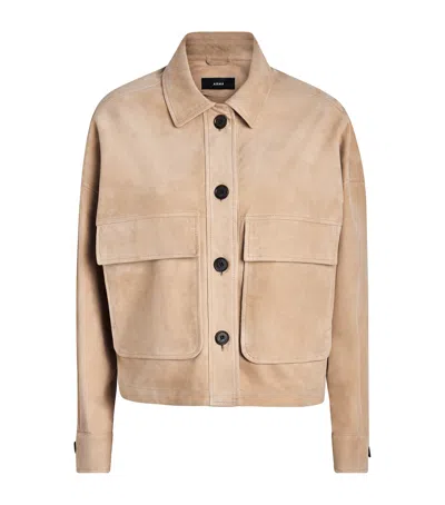 Arma Suede Judy Bomber Jacket In Neutral