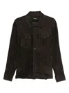 Arma Suede-leather Shirt In Brown