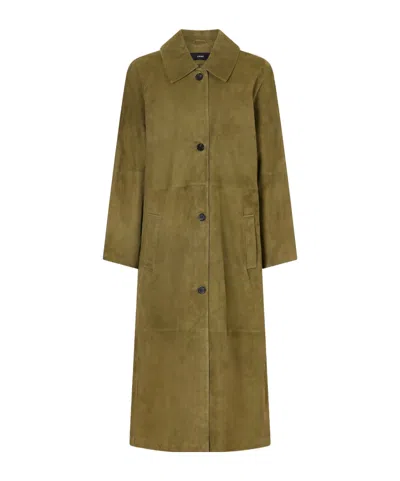 Arma Judy Button Suede Coat In Brown