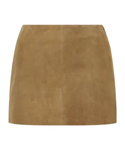 Arma Melody Suede Mini Skirt In Brown