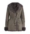 Arma Suede-shearling Louise Coat In Brown