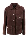 Arma Gold-button Flap-pocket Jacket In Brown