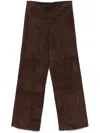 Arma Karina Stretch Suede Trousers In Brown