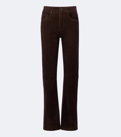 Arma Suede Straight Pants In Brown