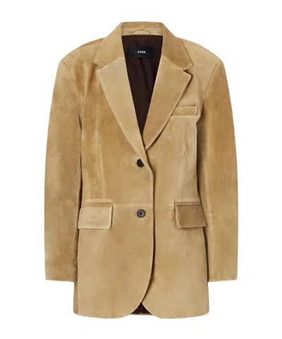 Arma Benny Paneled Suede Blazer In Neutral