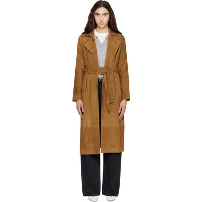 Arma Tan Yava Suede Jacket In Orange
