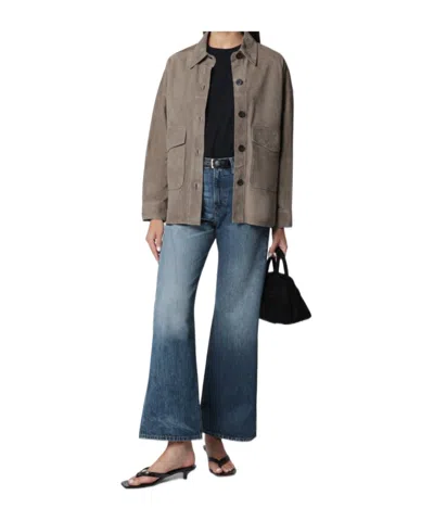 Arma Taupe Kaylee Suede Shirt Jacket In Brown