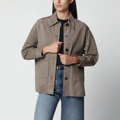 Arma Taupe Kaylee Suede Shirt Jacket In Brown