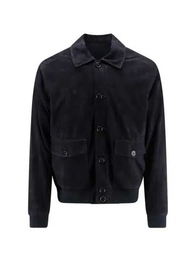 Arma Tomme Reversibile Suede Jacket In Black