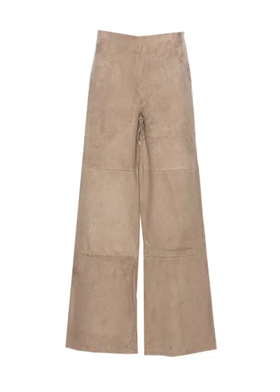 Arma Karina Stertch Suede Trousers In Neutrals