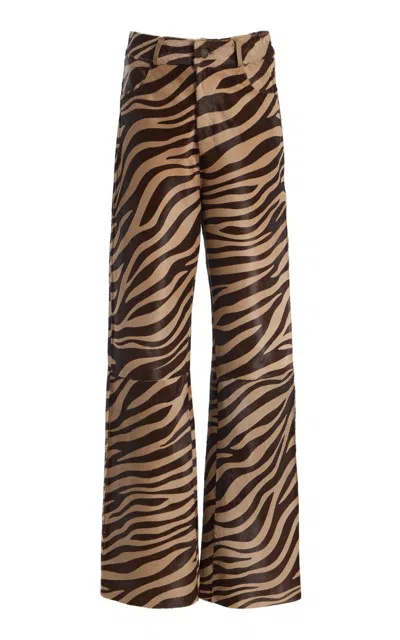 Arma Uma Cavallino Zebra Pony Hair Pants In Print