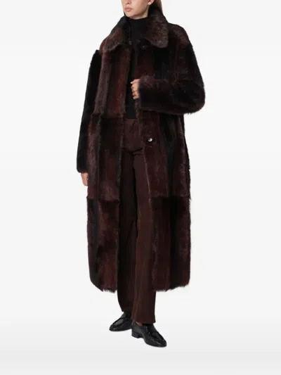 Arma Verena Shearling Coat In Brown